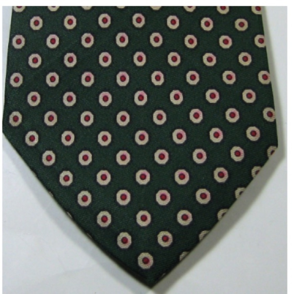 BROOKS BROTHERS Rich Green Red  100% Silk Tie